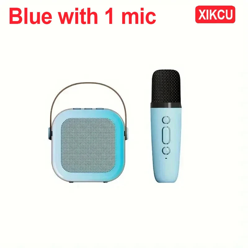 XIKCU K12 Bluetooth Karaoke Machine Portable 5.3 PA Speaker System with 1-2 Wireless Microphones Home Family Singing Children's