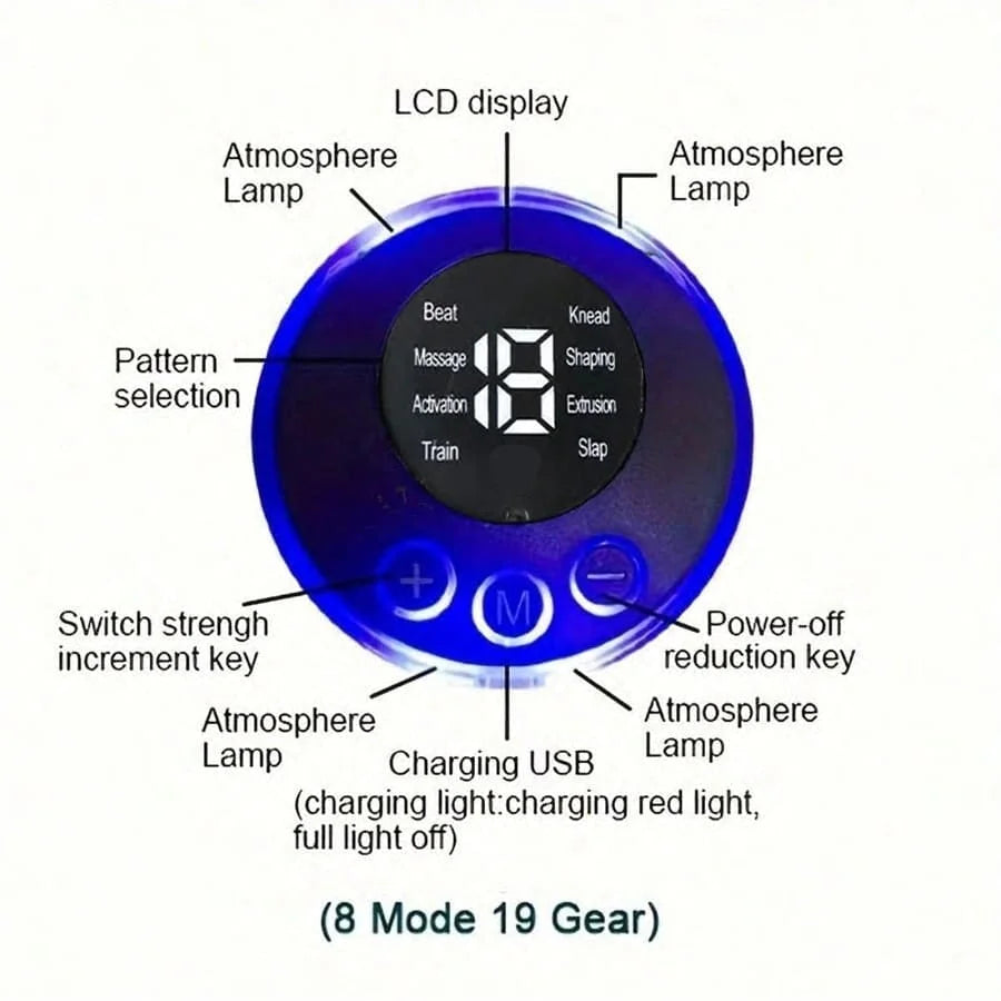 EMS Neck Massager Mini Neck Back Patch Stimulator Massager Pad Portable Gel Pad Sticker Ultra-Thin