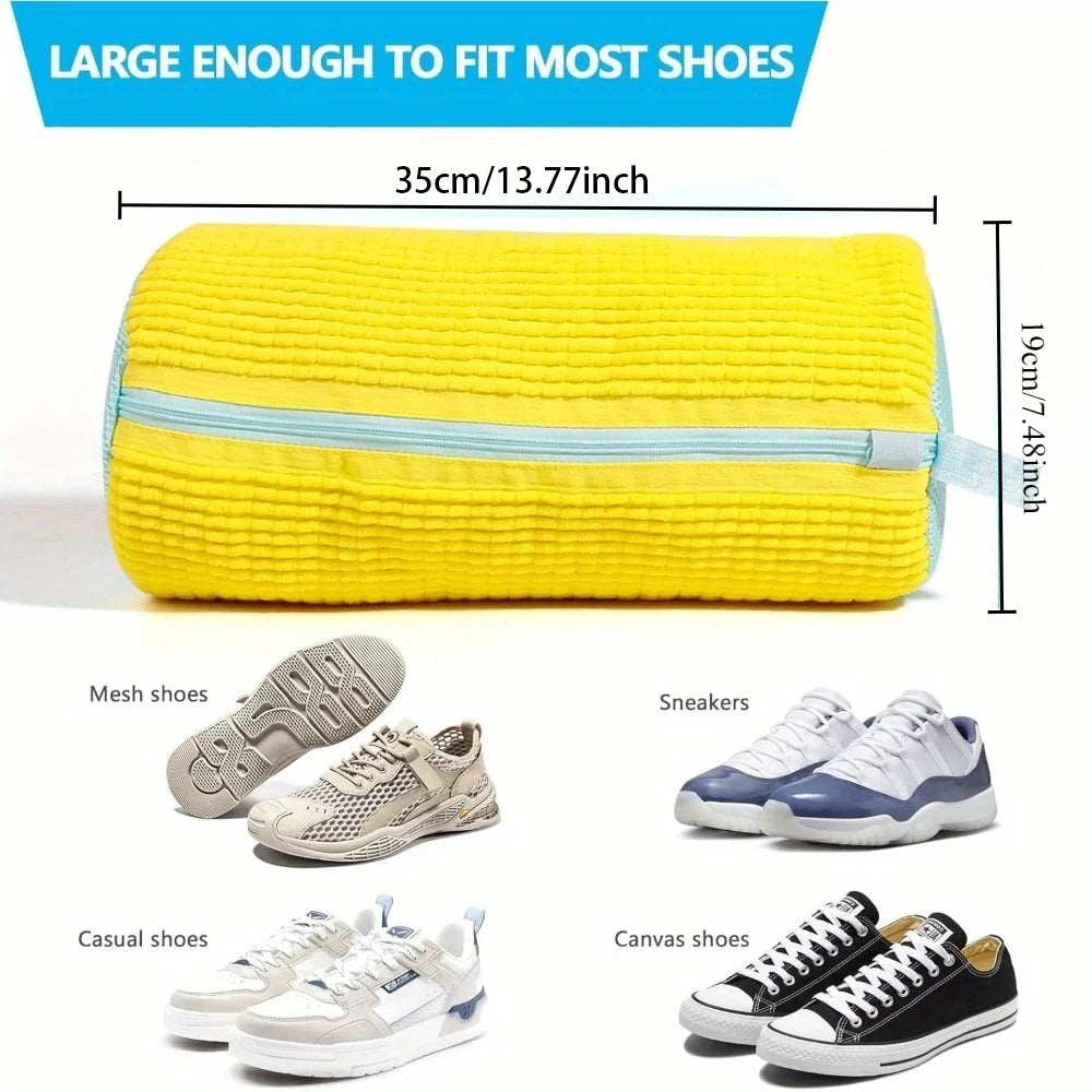 1PC Shoes Wash Bag Laundry Fluffy Fibers Padded Net Polyester Washing Shoes Bags Easily Remove Dirt Shose Anti-Deformation Bag