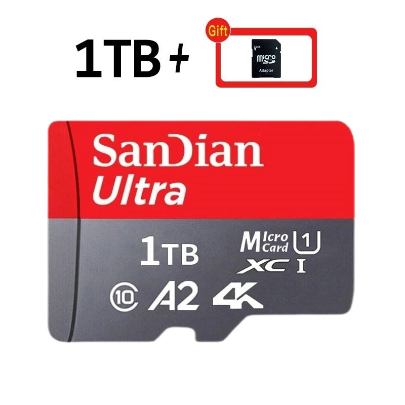 Original 2TB 1TB SanDian Ultra Card SD/TF Flash Memory Card 256/512GB Micro SD Card High Speed for Phone/Drone/Handheld Device