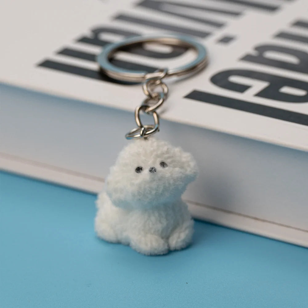 1pc Kawaii Flocking Dog Pendant Phone Lanyard Y2k Cute Dessert Doggy Phone Chain Korean Mobile Phone Charm Keycord Girl Gifts