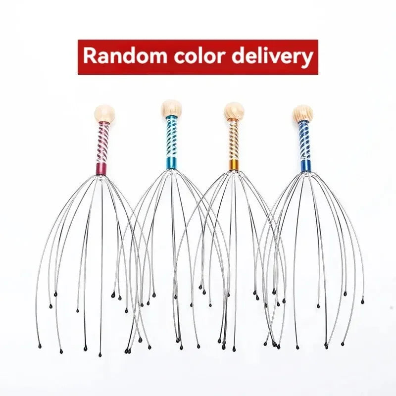 Octopus Head Massager Scratching Scalp Relaxation Relief Body Massager Scratcher Relieves Tension Health Care Tools Random Color
