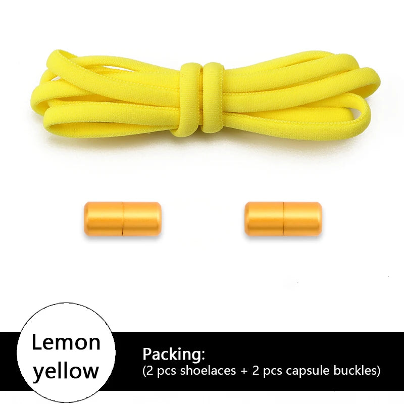 NEW Colorful Options Elastic laces Sneakers No tie Shoelace for Sports Round Shoelaces without ties Kids Adult Shoes Accessories
