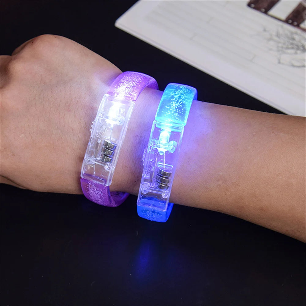 Night LED Battery Light-emitting Bracelet Colorful LED Entertainment Cheering Props Running Led Bracelet Bar Party