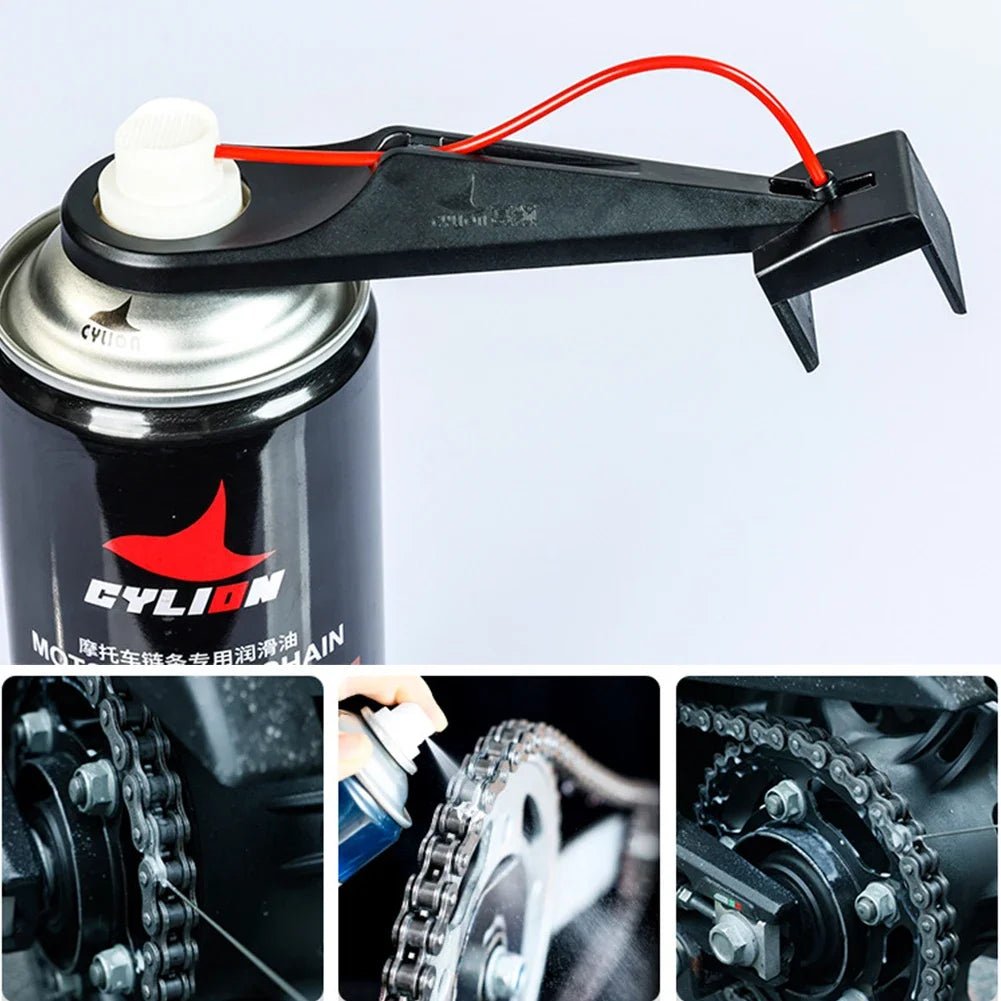 1/2PCS Motorcycle Chain Oiler Spray Lube Oiler Tool Mess-Free Chain Wax Chain Cleaner Attachment Chain Oil Applicator