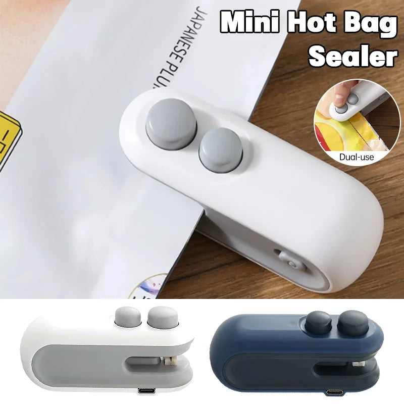Mini Heat Bag Sealing Machine Package Sealer Bags Plastic Food Sealer Clip Bag Handheld Sealer Food Packaging Heat Sealer