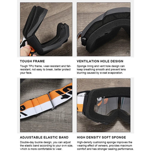 Protective Goggles Outdoor Motorcycle Windproof Sandproof Eyewear Motorcycle Accessories Ski Glasses Racing Off Road Goggles