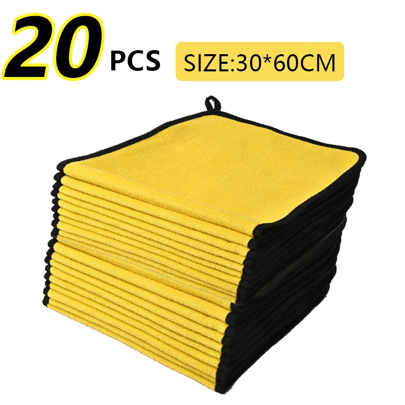 5/10/15/20pc Microfiber Car Cleaning Towel/ Multipurpose High Water Absorption Car Wash Towel/ Kitchen Cleaning Washing Cloth