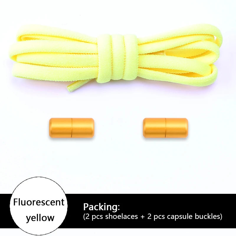 NEW Colorful Options Elastic laces Sneakers No tie Shoelace for Sports Round Shoelaces without ties Kids Adult Shoes Accessories