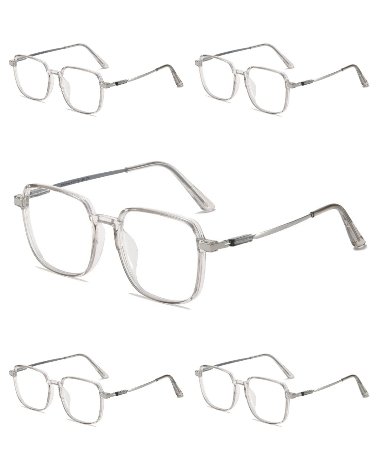 5PCS Anti Radiation Large Frame Glasses Shades for Woman Man Transition Eyeglasses Korean Replaceable Lens Women