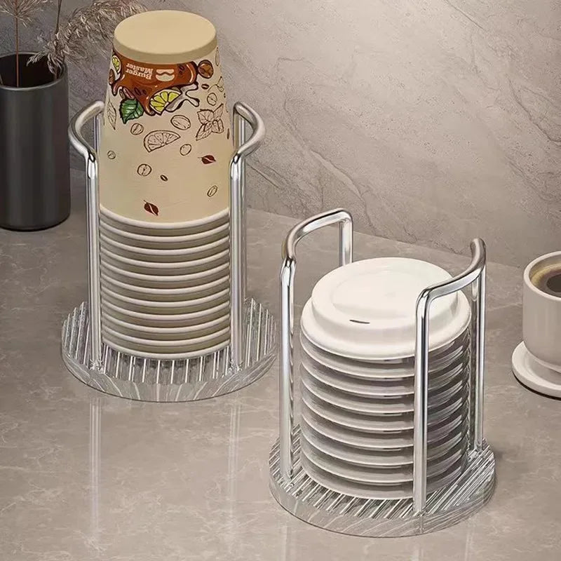Minimalist Paper Cup Holder, Household Disposable Cup Storage Rack, Multifunctional Desktop Coffee and Milk Tea Cup Storage Rack