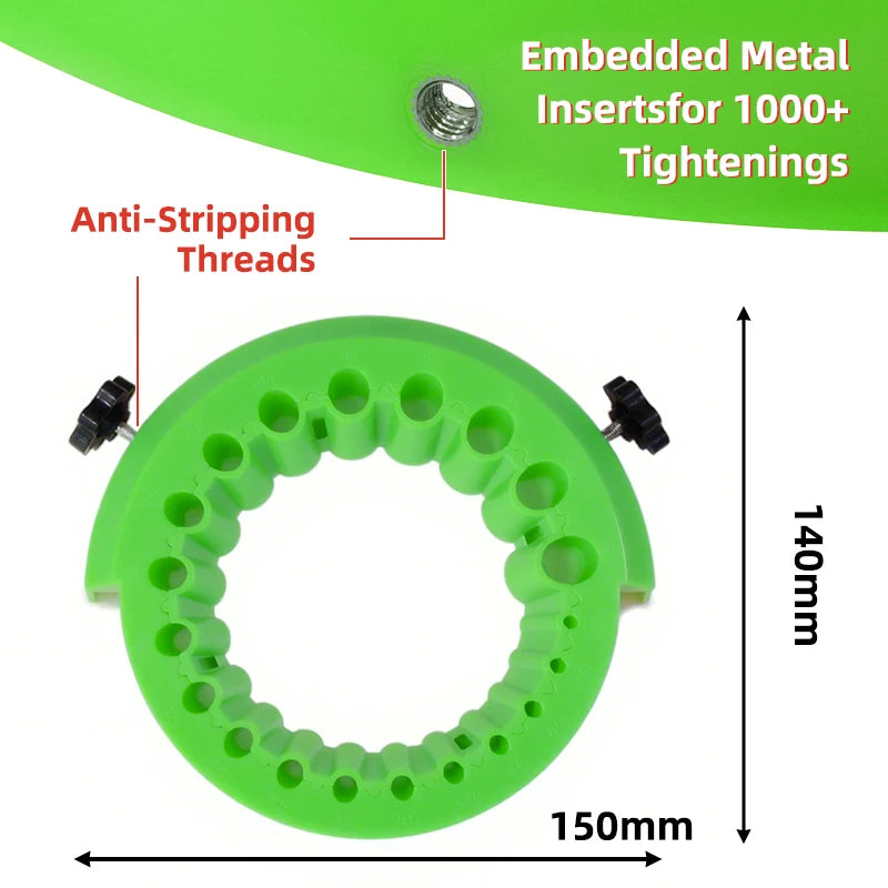 Anti-Stripping Angle Grinder Drill Bit Sharpener 2-13mm 20 Holes with Metal Thread Inserts Fit 115/125 Grinders Renew Old Bits