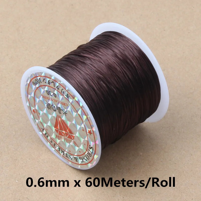 60M 0.5-1.2mm Strong Elastic Crystal Beading Cord Bracelet Necklace Stretch Thread String For Jewelry Making Diy Flexible Line