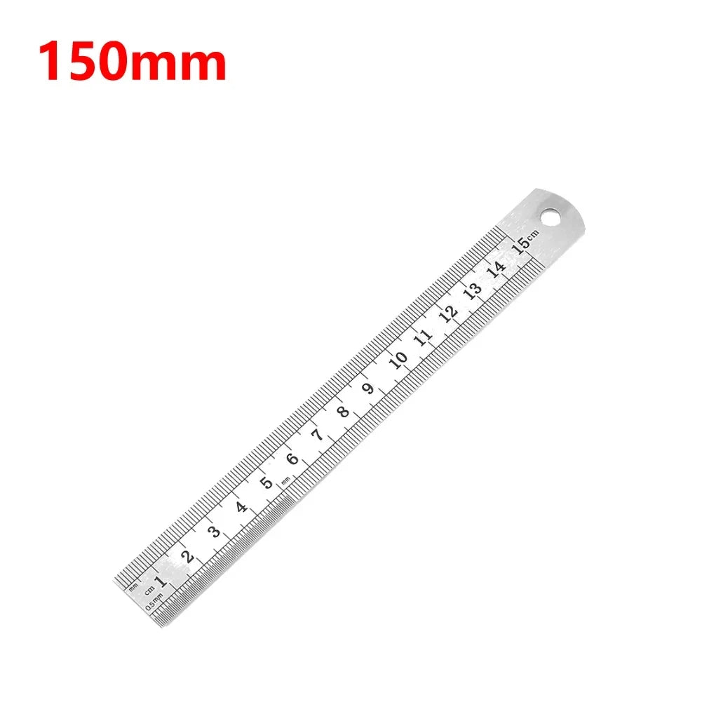 150mm/500mm Metal Scale Stainless Steel Straight Ruler Measuring Stationery Drafting Accessory Hand Tool School Office Supplies