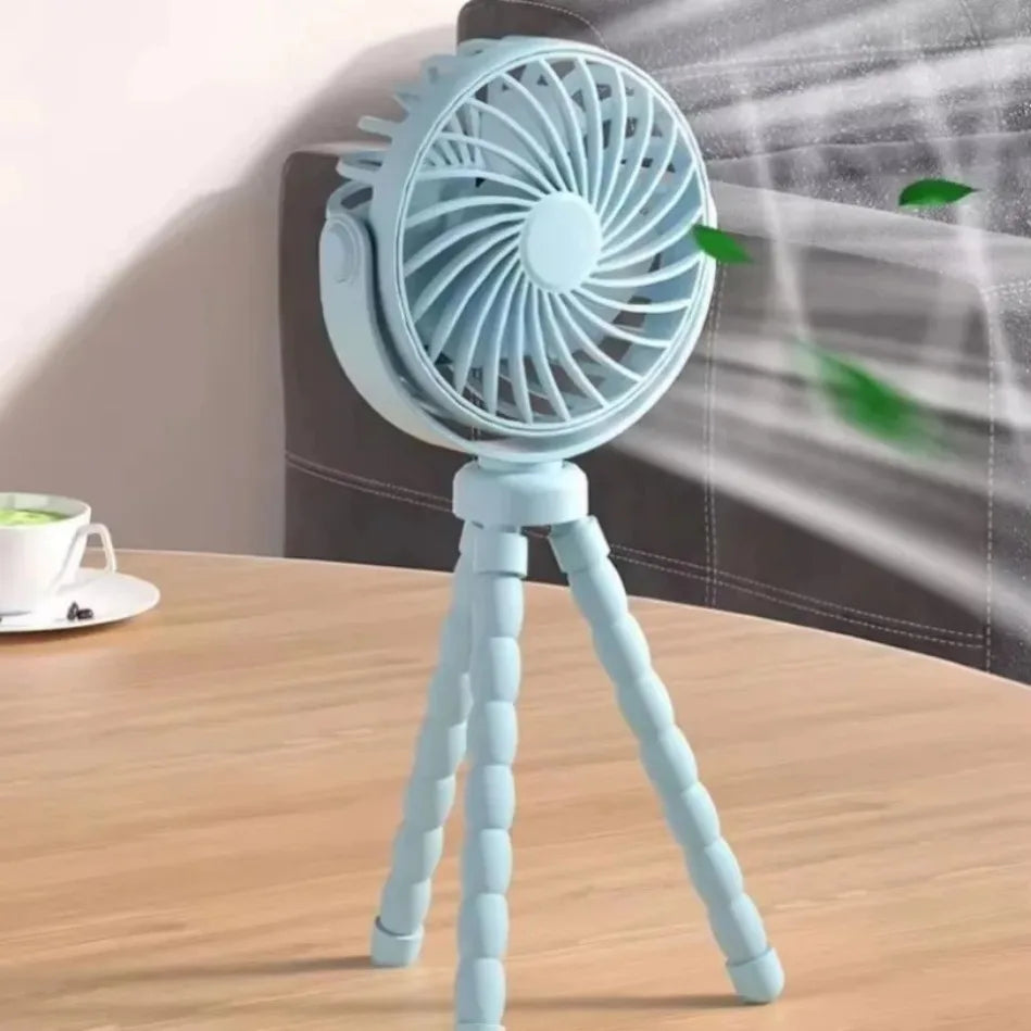 Portable Handheld Fan Octopus Deformable Fan 3-Speed Adjustment Mini Desk Cooling Fan For Office Home Outdoor USB Charging Fan
