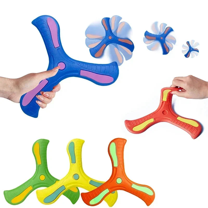 1/2/3pcs Children Boomerang Soft Three-leaf Cross Adult-kids Interactive Outdoor Toy Early Education Puzzle Decompression Gift
