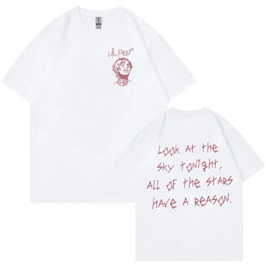 Rapper Lil Peep Tour Concert  Graphic T Shirt Men's Fashion Cotton Short Sleeve T-shirt Unisex Hip Hop Oversized Tees Streetwear
