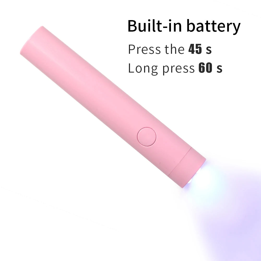Convenient Handheld Mini UV Light Cure Nails Lamp for Gel Nails LED Nail Lamp for Gel Polish Manicure Nail Dryer for Fast Curing