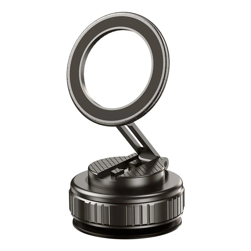 Upgraded Aluminum Alloy Vacuum Magnetic Car Phone Holder with 360° Rotation & Foldable Design Strong Magnetic Absorption