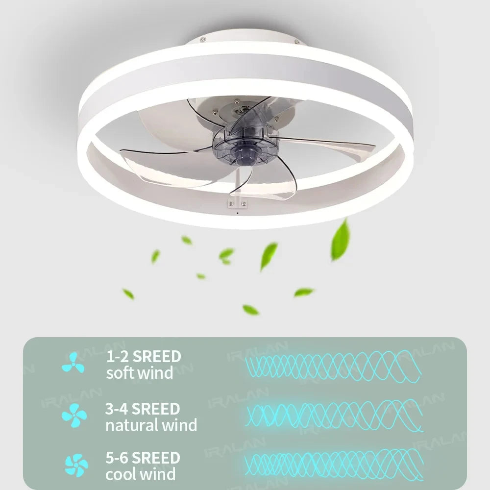 Modern Ceiling Fan (With Lighting) Silent LED Dimmable Ceiling Fan (With Remote Control) for Bedroom Study Dining Room,