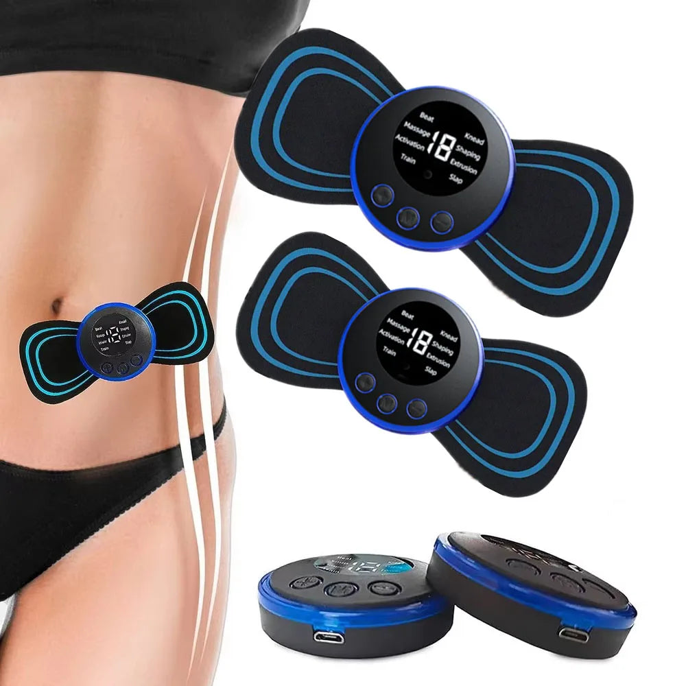 EMS Mini Neck Massager Portable Electric Pulse Cervical Massage Patch 8 Modes 19 Levels Muscle Stimulator Relax Pain Relief Tool