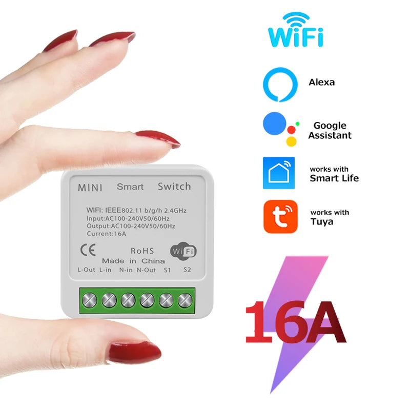 Smart WiFi/Zigbee Switch 16A 20A Module Relay Module Smart Support 2 Way Relay Timer with Google Home Alexa Alice Smart Life