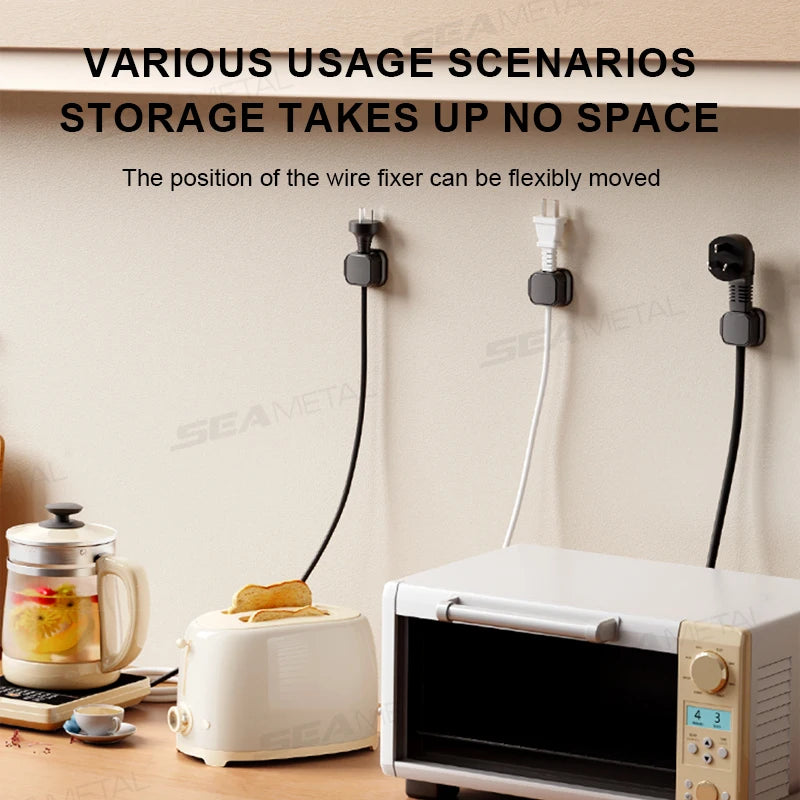 SEAMETAL 10Pcs Magnetic Cable Holder Self Adhesive Cord Clip Smooth Pulling Charging Cable Keeper Wire Clip for Car/Home/Office