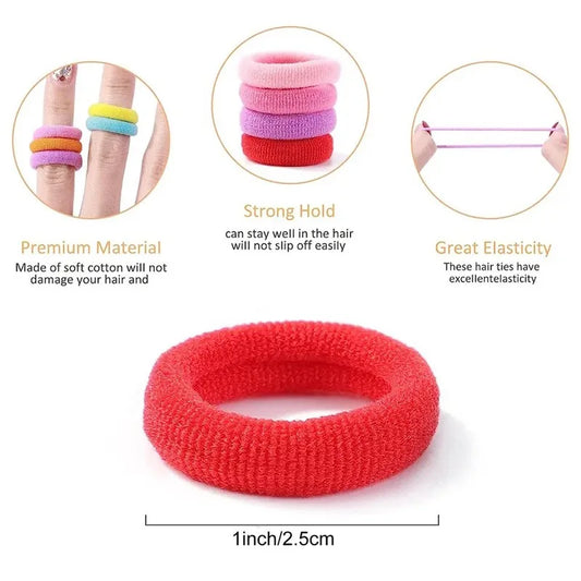 Clearance_250/300Pcs Girls Colorful Hair Bands Set Nylon Elastic Rubber Band Children Ponytail Holder Scrunchies Kids Hair Acces