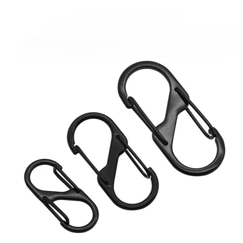 10 Pcs S Shaped Carabiner Metal Double Hooks Carabiner Keychain Small Spring Clips for Camping Fishing Traveling