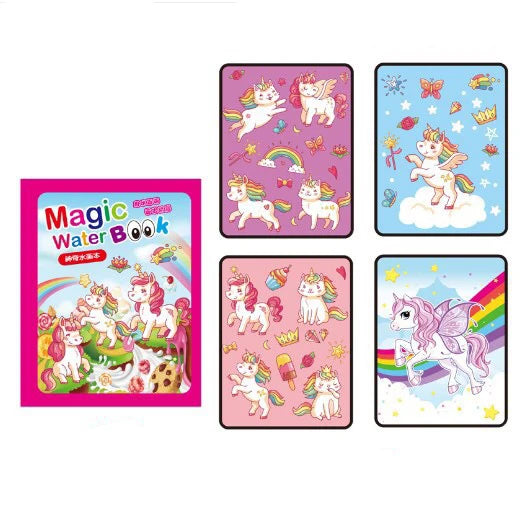 1P Reusable Water Drawing Book - Mess-Free Magic Painting Pad with Refillable Water Pen