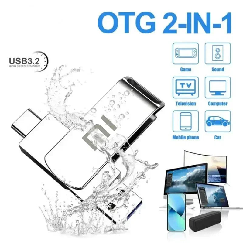 Xiaomi 16TB Flash Drive USB 3.2 High Speed Waterproof USB Transfer Type-c 2-In-1 8TB 16TB OTG Pendrive Flash Disk For Computer