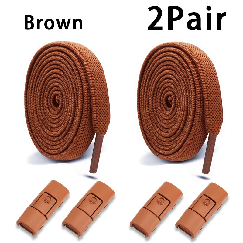 Elastic Laces Sneakers Tennis No Tie Shoe laces Lock Shoelaces without ties Kids Adult Shoelace Shoes Accessories 1Pair/2Pair