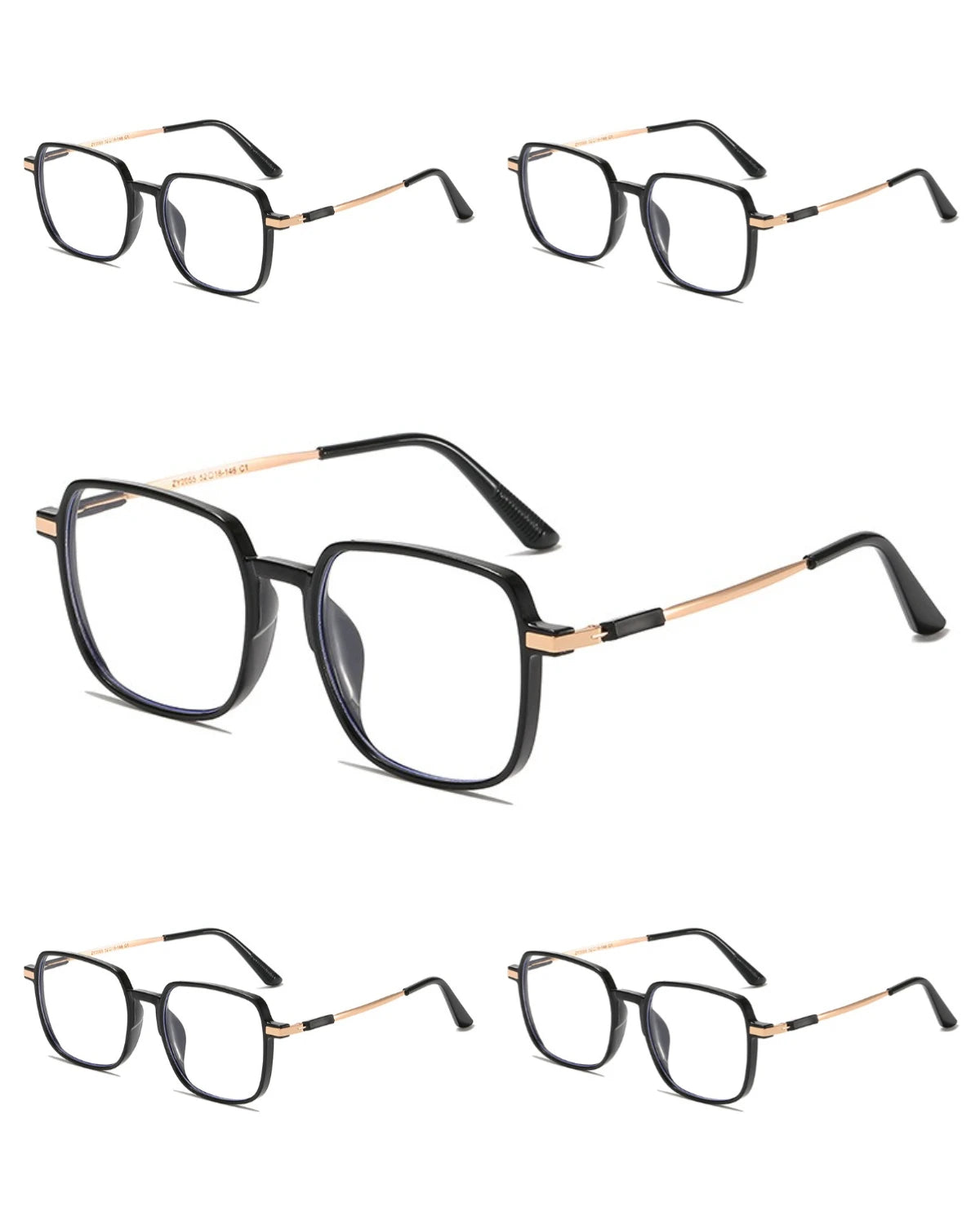 5PCS Anti Radiation Large Frame Glasses Shades for Woman Man Transition Eyeglasses Korean Replaceable Lens Women