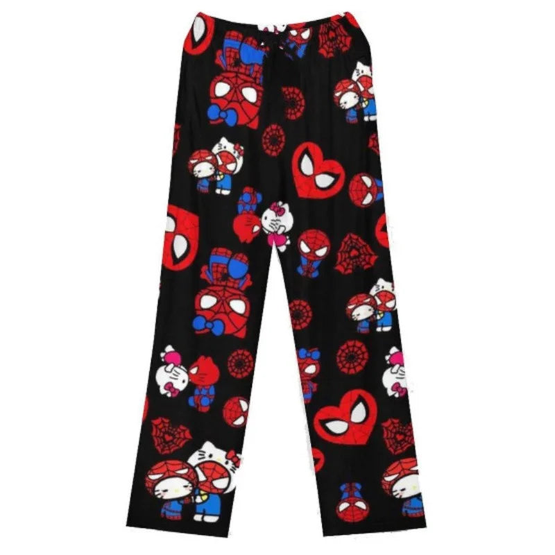 Y2K Hello Kitty Pajamas Pants Sanrio Anime Women's Pajama Pants Cartoon Couple Home Sleepwear Trousers Leisure Home Clothing