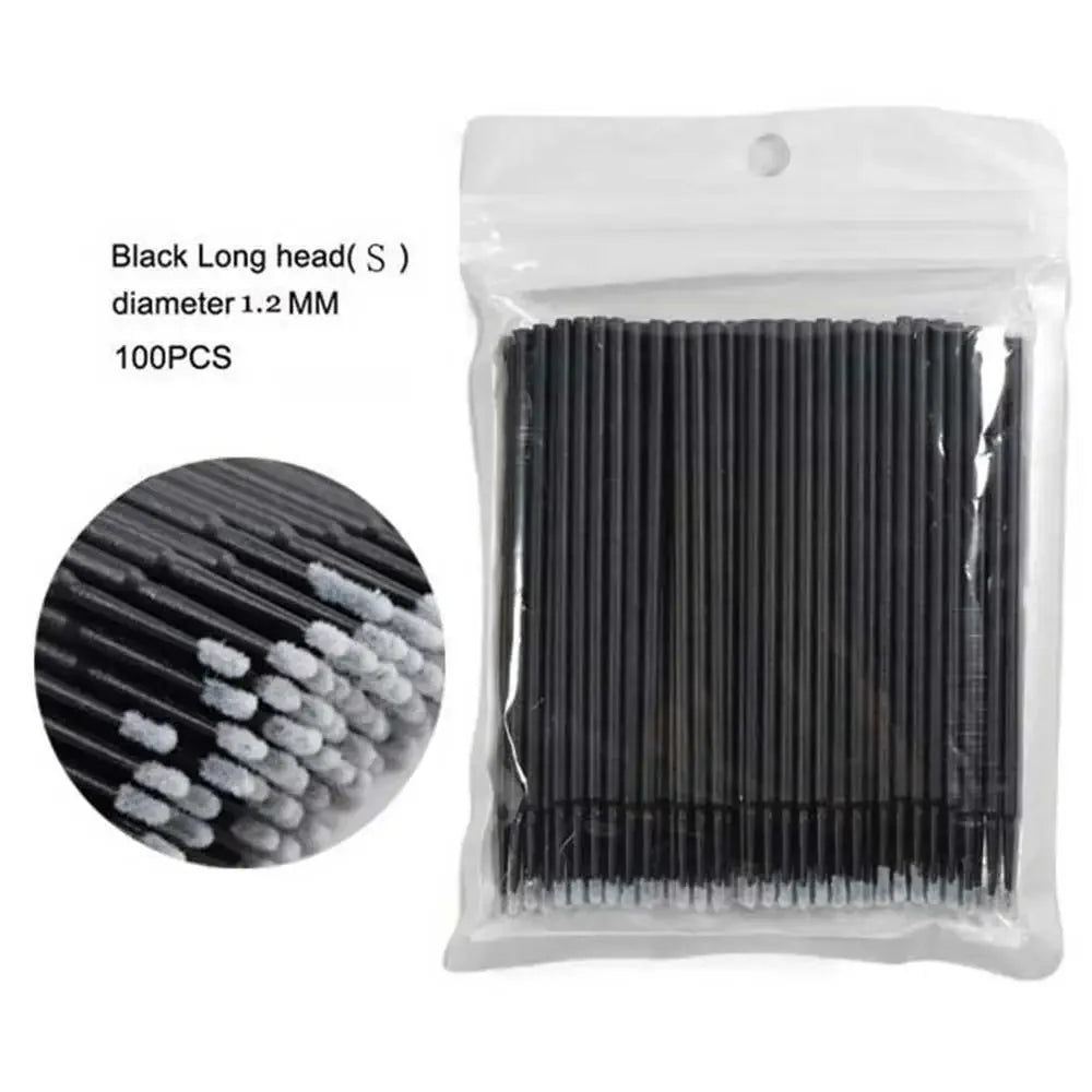 Crystal Disposable Eyelash Brushes Swab Microbrushes Eyelash Extension Tools Individual Eyelashes Removing Tools Applicators