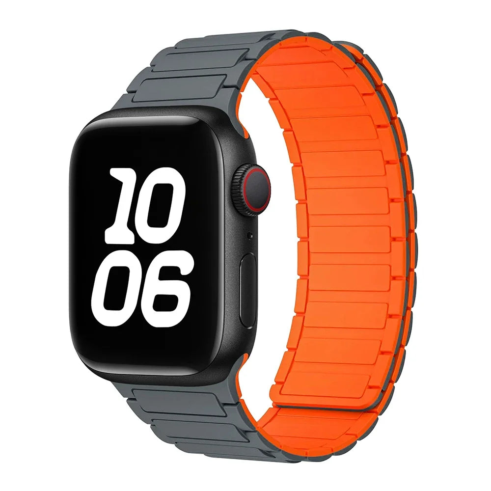 Silicone Strap for Apple Watch 46mm 42mm 49mm 44mm 40mm 45mm 41mm Magnetic Band for IWatch Ultra 2 Series 10 9 8 7 6 SE 5 4 3