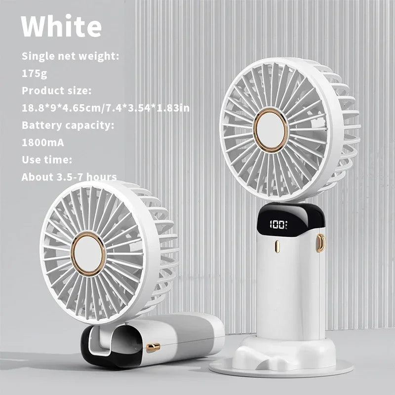 Noise Free Rechargeable Mini Fan For Silent Cooling Experience Lightweight Portable Mini Pocket Fan white