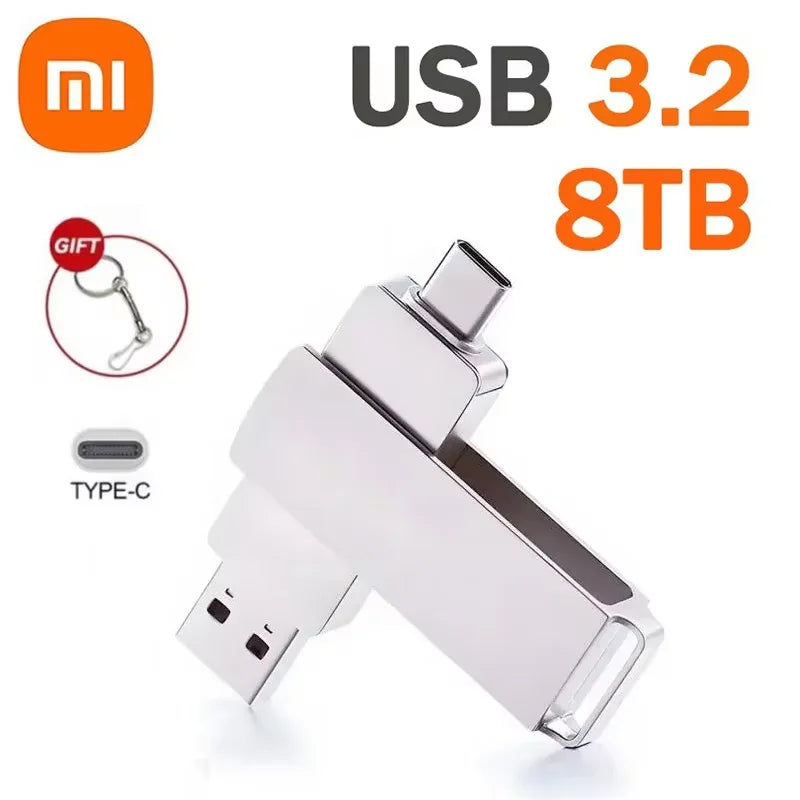 Xiaomi 16TB Flash Drive USB 3.2 High Speed Waterproof USB Transfer Type-c 2-In-1 8TB 16TB OTG Pendrive Flash Disk For Computer
