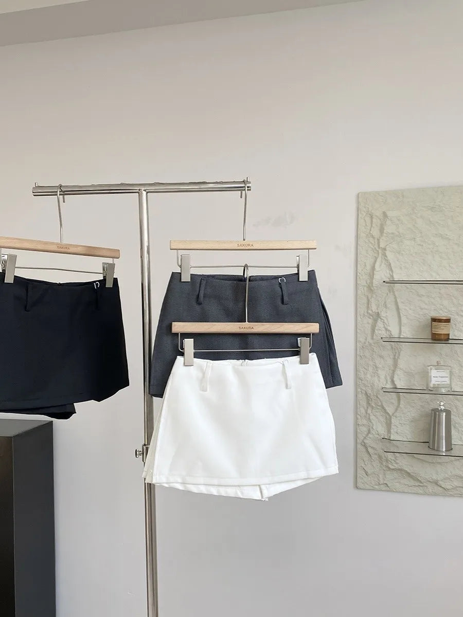 Casual High Waist A-Line  Skirt Pants Women's Summer New Sle Korean Versatile Slimming Anti-Light ort Skirt Pants