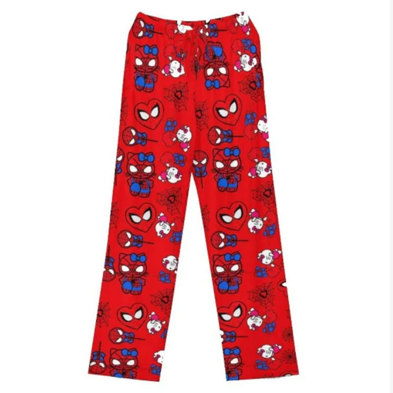 Y2K Hello Kitty Pajamas Pants Sanrio Anime Women's Pajama Pants Cartoon Couple Home Sleepwear Trousers Leisure Home Clothing
