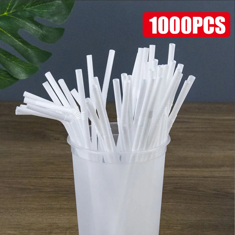 100-1000Pcs Drinking Straws Colorful & Black rietjes Flexible Wedding Party Supplies Drinking Straws Kitchen Wholesale