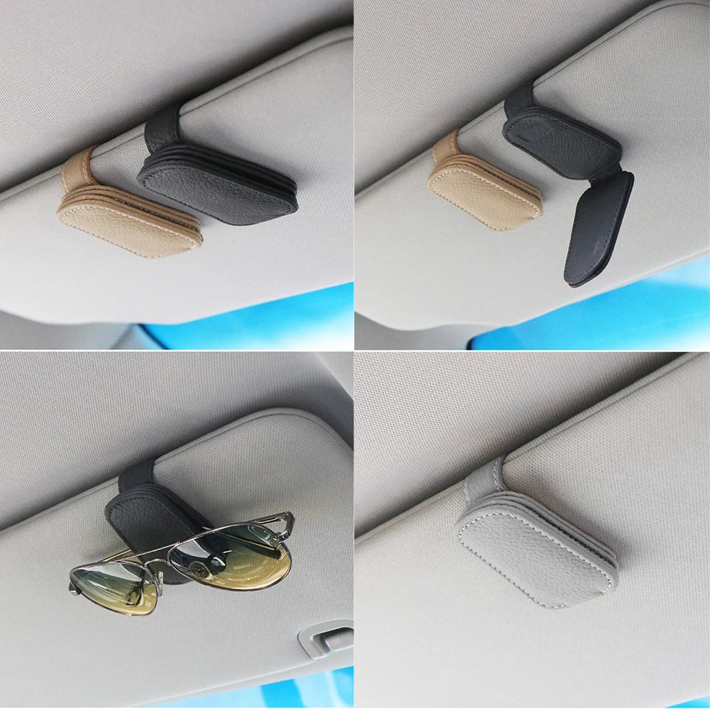 Universal Car Sunglasses Clip Card Ticket Holder Stand Fastener Pen Case Eyeglasses Sun Visor Car Accessories