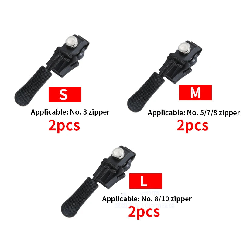 Universal Detachable Metal Zipper Slider Puller Detachable Instant Repair Kit DIY Replacement Lever Locks for Clothing Luggage