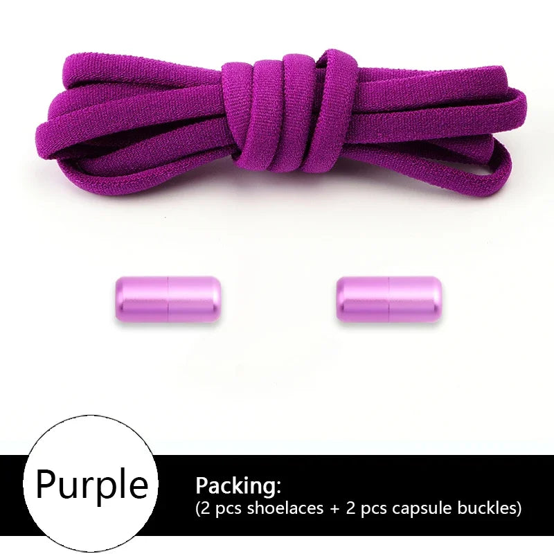 NEW Colorful Options Elastic laces Sneakers No tie Shoelace for Sports Round Shoelaces without ties Kids Adult Shoes Accessories