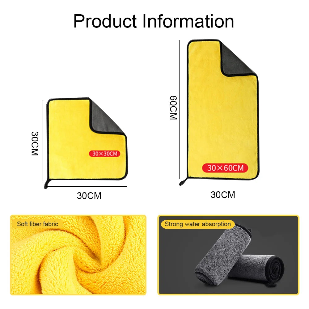 5/10/15/20pc Microfiber Car Cleaning Towel/ Multipurpose High Water Absorption Car Wash Towel/ Kitchen Cleaning Washing Cloth