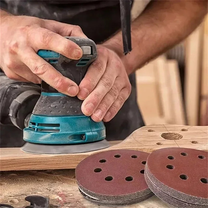 8 Hole 125mm Sandpaper Woodworking Metal Grinding Disc Abrasive Polishing Tool 40/1000/2000 Grit Sanding Discs