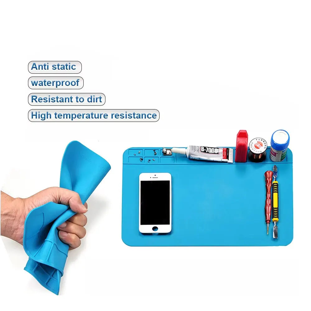Ansiki 300x200mm Repair welding work pad High Temperature Resistant Silicone Pad ESD Anti-Static waterproof for Repair tool kit