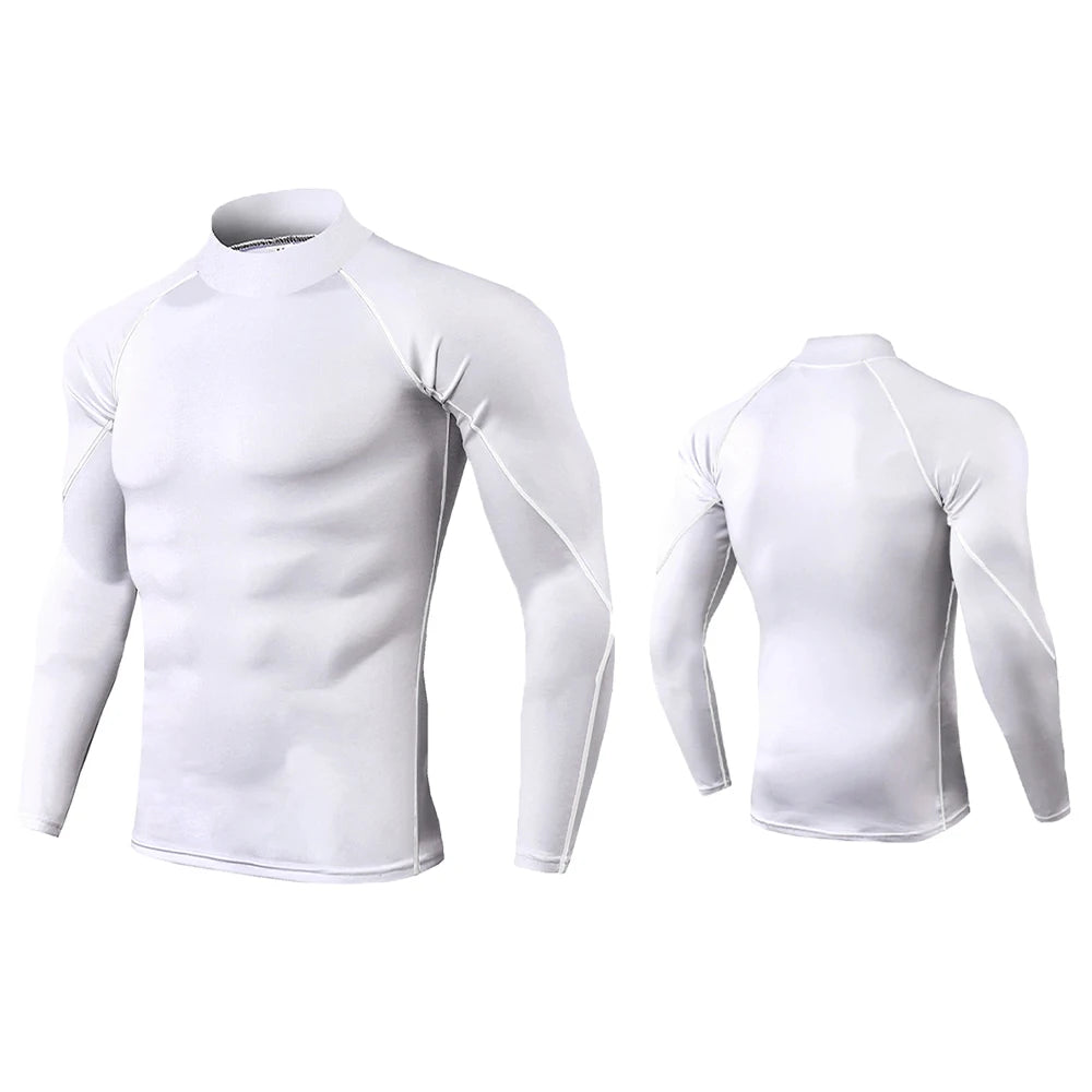 Winter Man Compression Shirt Cycling Clothing Warmth Shirt Warm Bottoming Shirt Men Compression T-Shirt Gym Sportswear 2024 New