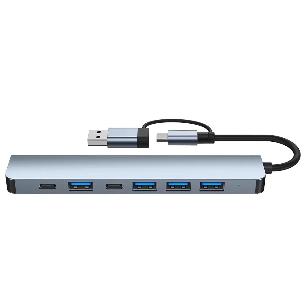 USB C Hub USB Splitter 7 in 1 USB Extender with 4 USB Port 1 USBC Port TF/SD Card Reader Audio Output Compatible with MacBook