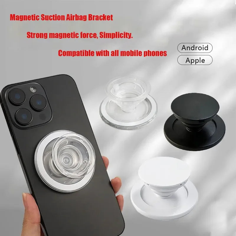 Magnetic Safe Ring Finger Expanding Stand Folding Mobile Phone Grip Holder Socket Pocket Support for iPhone Mac Samsung Xiaomi